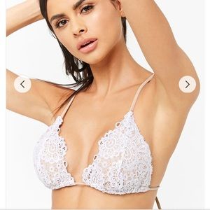 Lace triangle bathing suit top